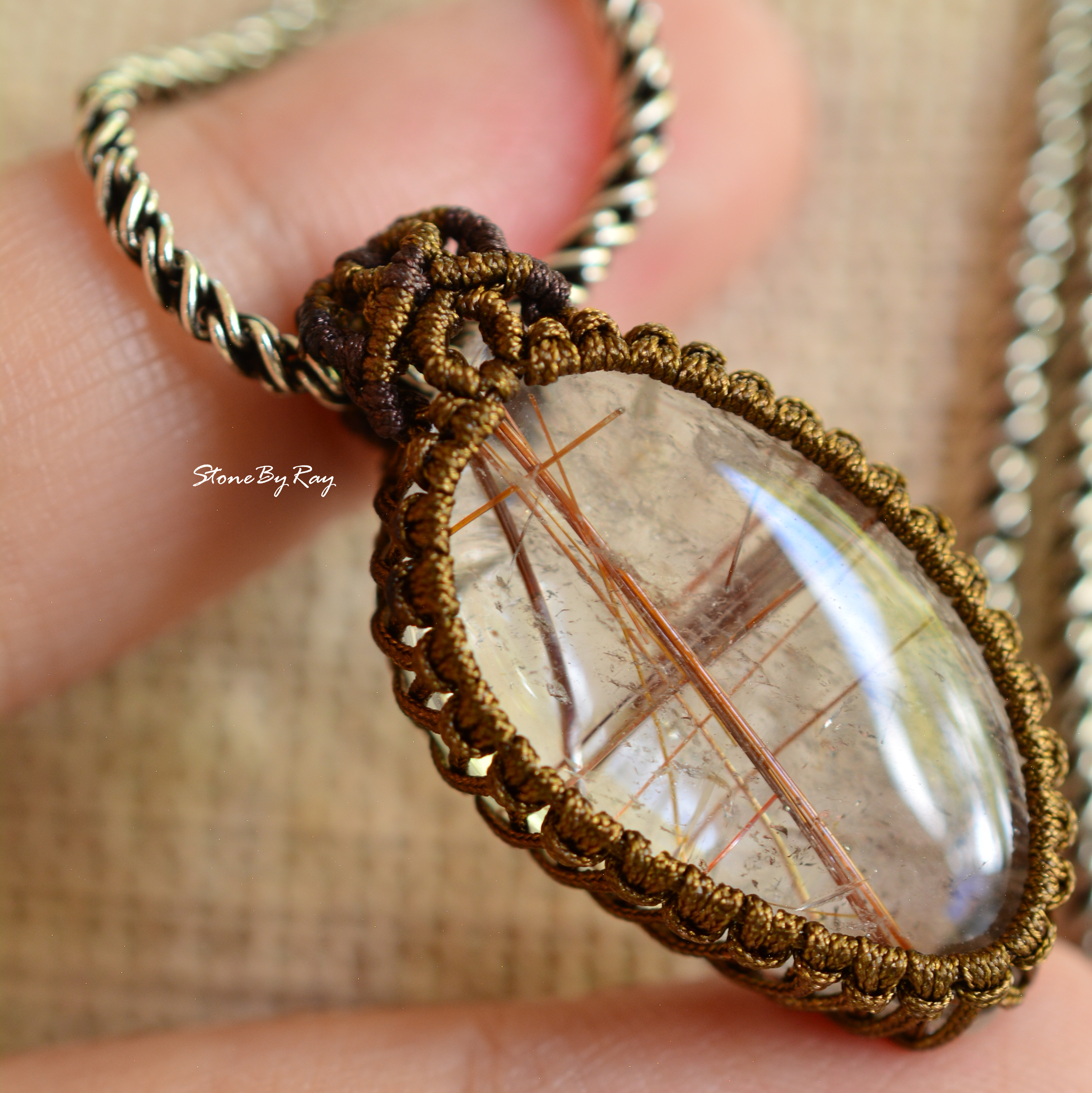 สร้อยคอเงินจี้หินไหมเศรษฐี