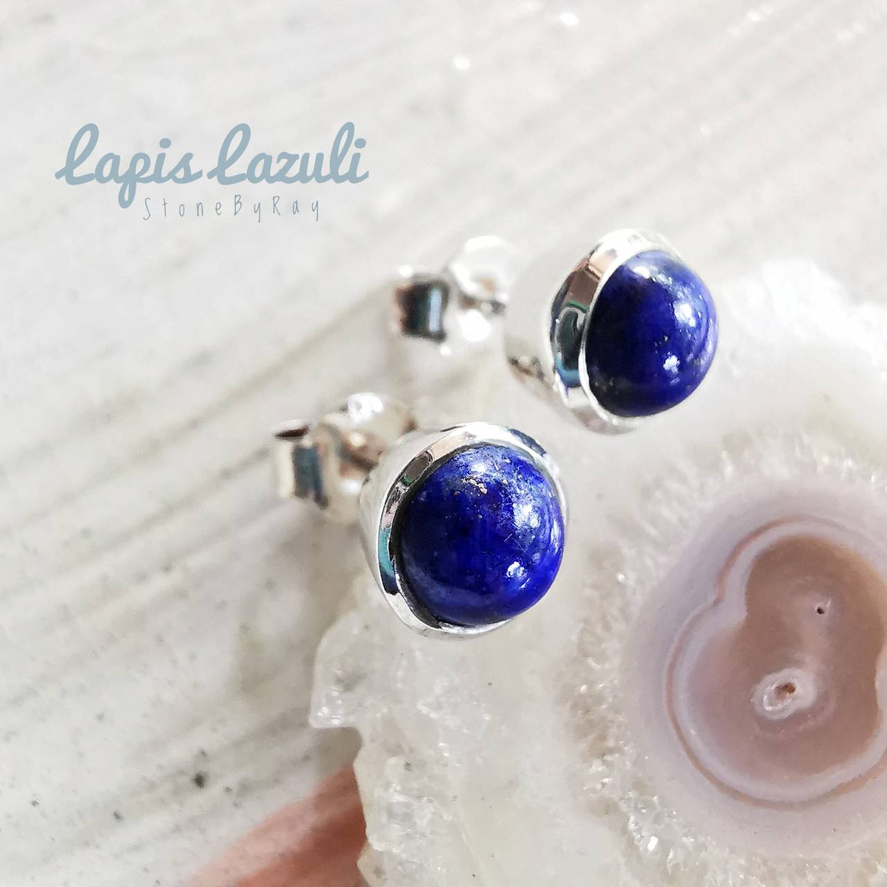 ต่างหูเงินหินลาพิสลาซูลี Lapis Lazuli