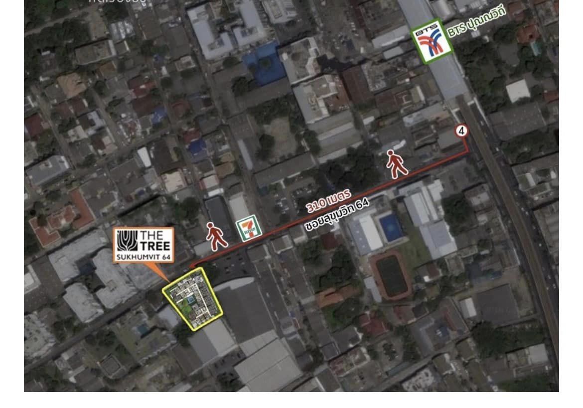 ปล่อยเช่าคอนโด The Tree Sukhumvit 64 (เดอะ ทรี สุขุมวิท 64) - 1ห้องนอน 1ห้องครัว 1ห้องนั่งเล่น 1ห้องน้ำ - ใกล้ BTS ปุณณวิถี - ขนาดห้อง 35 ตรม. ชั้น 5