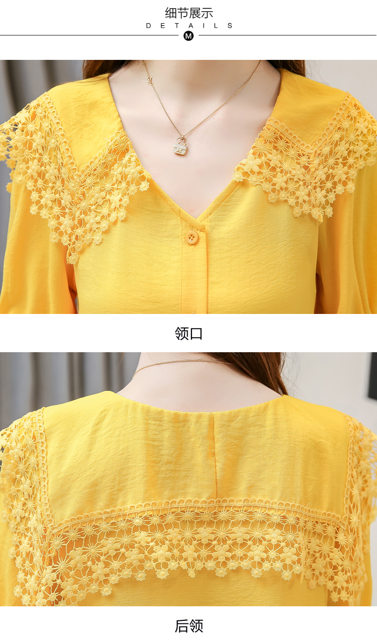 เสื้อสีเหลือง ผ้าคอตตอนทอเนื้อดีมาก กระดุมผ่าหน้าตลอดตัว