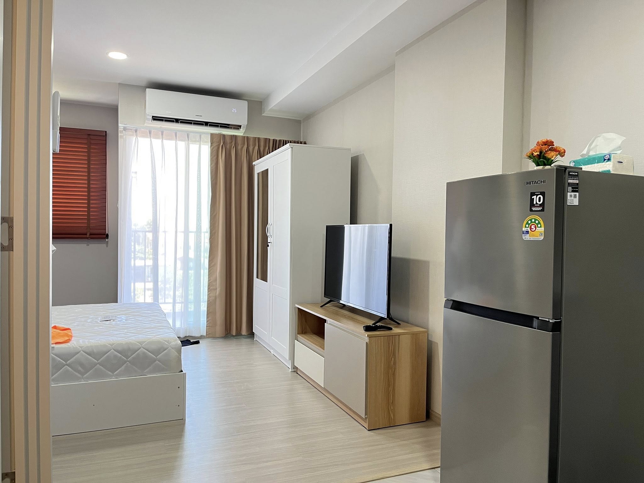 ให้เช่าคอนโด City Home Sanambinnam-Rattanathibet (ซิตี้โฮม สนามบินน้ำ-รัตนาธิเบศร์) Low Rise โซนพื้นที่ สนามบินน้ำ MRT แยกนนทบุรี 1 ห้องแบบ Studio 1ห้องน้ำ ขนาดห้อง 25 ตรม. ชั้น 4 ตึก A