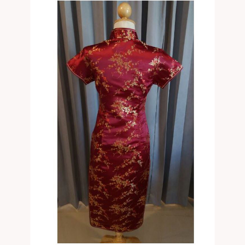 kudapy ชุดกี่เพ้าสีทอง/สีครีม/สีฟ้า/สีแดง/สีไวน์แดง ผ้าไหมจีน ใส่สบายสวยดูดี