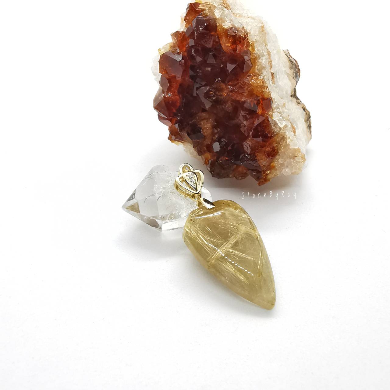 จี้หินไหมทอง Rutilated Quartz