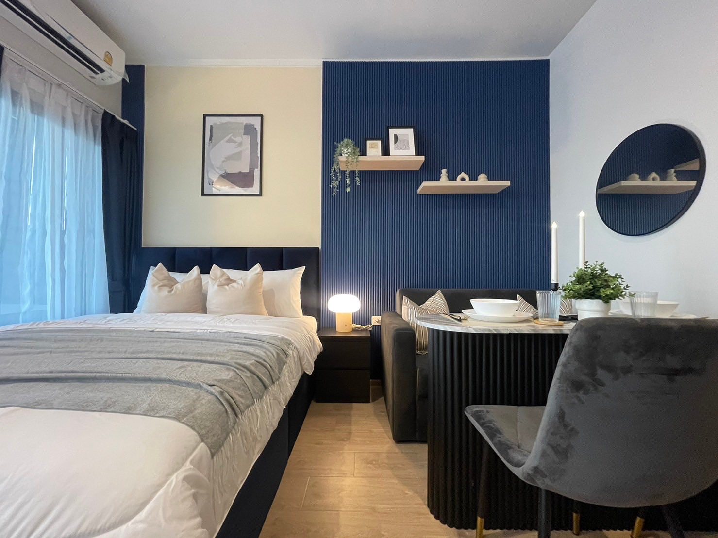 ให้เช่าห้องแบบ Studio 1ห้องน้ำ 1ครัวปิด โซนพื้นที่ MRT พระราม 9 คอนโด IDEO Rama 9-Asoke (ไอดีโอ พระราม 9-อโศก) High Rise ขนาดห้อง 27 ตรม. ชั้น 19