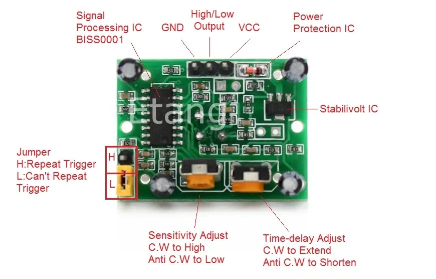 HC-SR501 PIR เซ็นเซอร์จับความเคลื่อนไหวแบบ Infrared