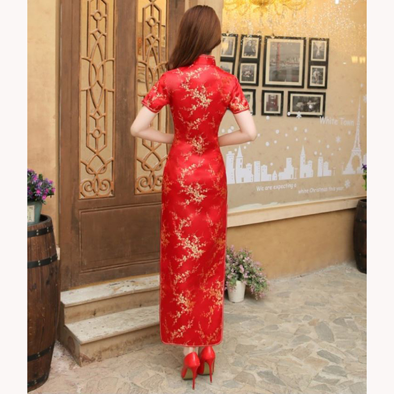 kudapy ชุดกี่เพ้าสีทอง/สีครีม/สีฟ้า/สีแดง/สีไวน์แดง ผ้าไหมจีน ใส่สบายสวยดูดี