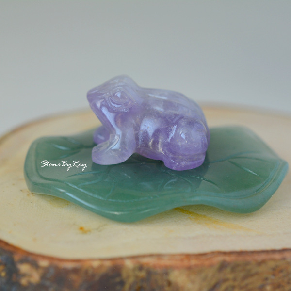 หินอเมทิสต์แกะสลักรูปกบ (Amethyst)