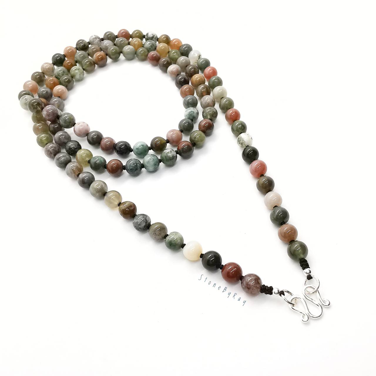 สร้อยคอปะคำ108หินมอสอาเกต (Moss Agate)