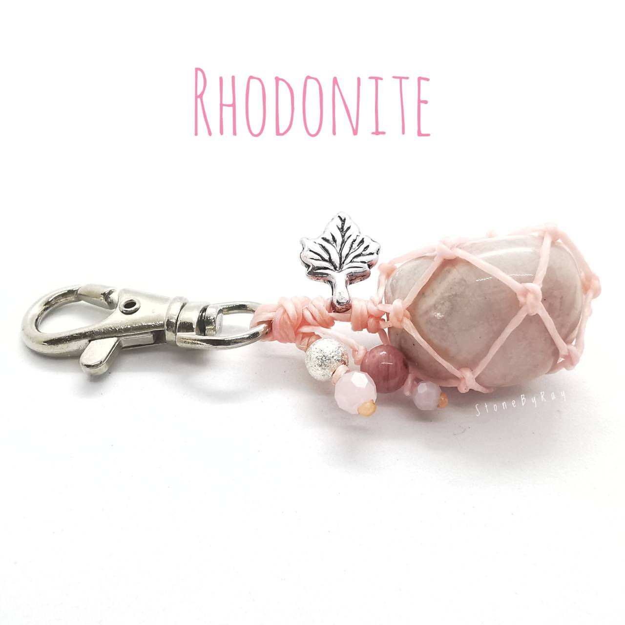 พวงกุญแจหินโรโดไนท์ Rhodonite