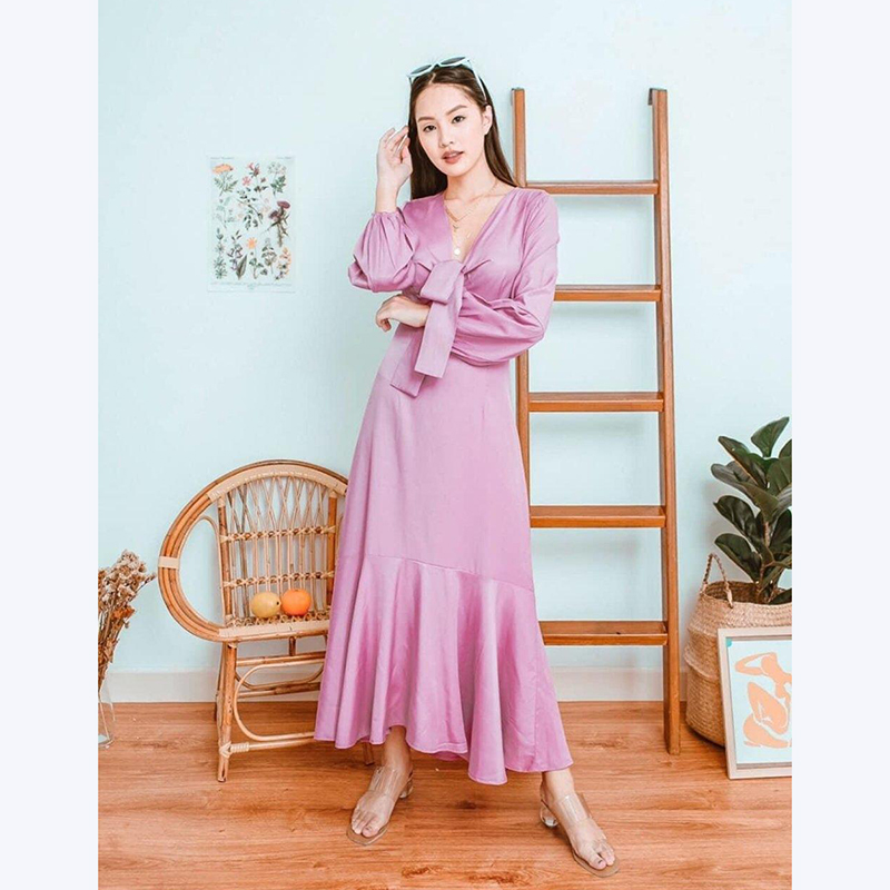 kudapy เดรสยาวสีชมพู,ขาว,เลือง,ส้มอิฐนื้อผ้าดี มีซับใน ใส่ได้ทุกลุค สวยทุกสี บอกเลยว่าแซ่บโดนใจสาวๆแน่นอนค่ะ