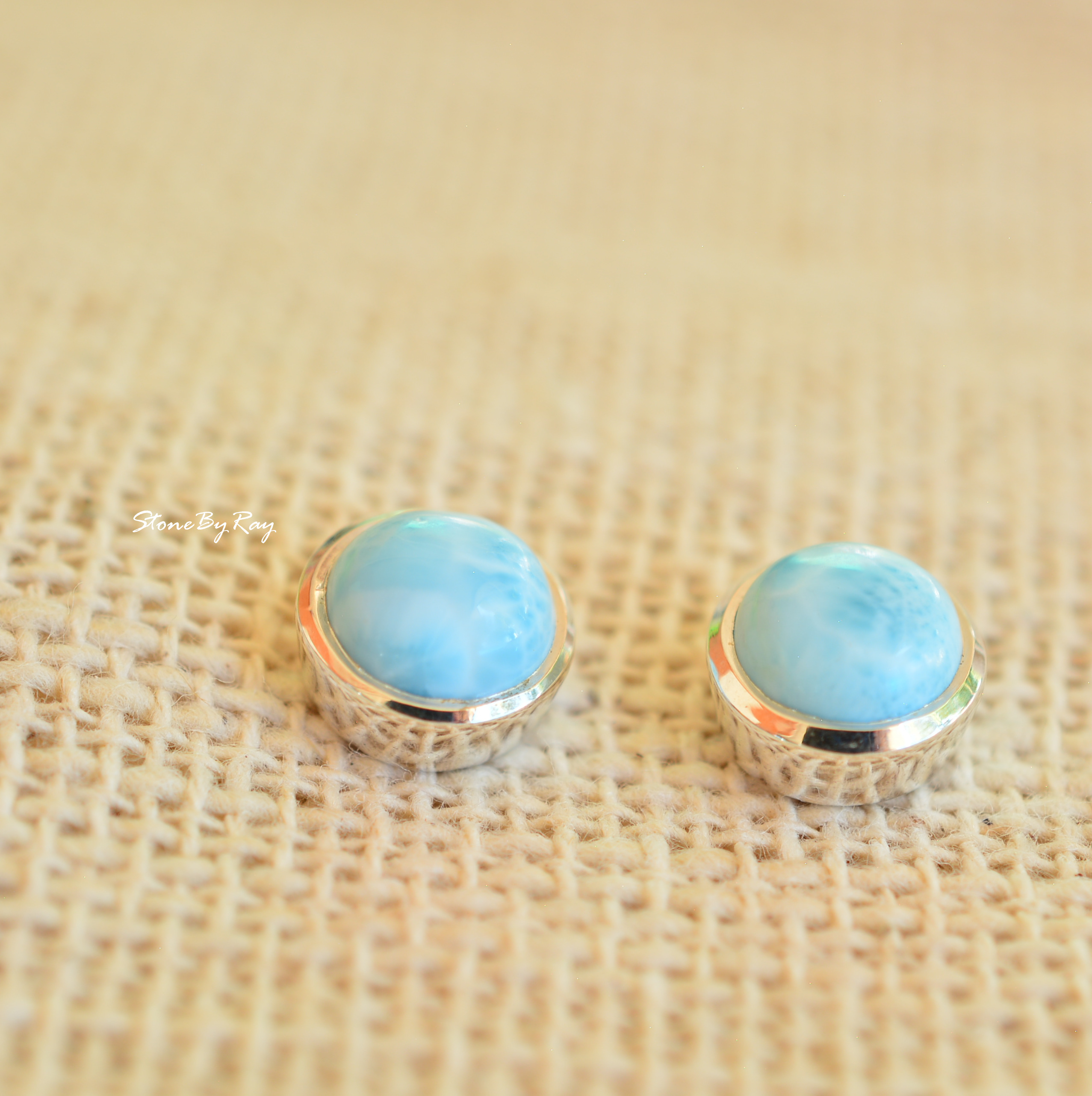 ต่างหูเงินหินลาริมาร์