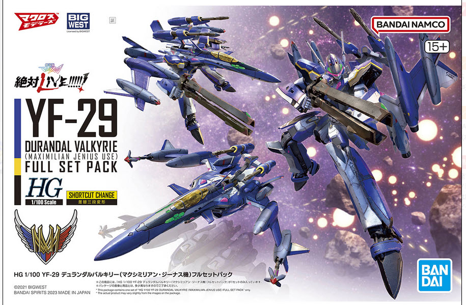 4573102656919 HG 1/100 YF-29 DURANDAL VALKYRIE (MAXIMILIAN JENIUS USE) FULL SET PACK WATER DECALS โมเดลประกอบ