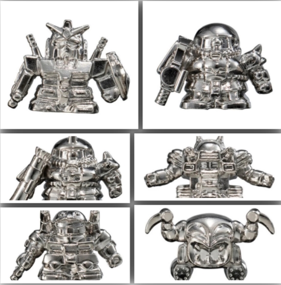 Gashapon Bandai 4582769927585*ได้ครบ 6แบบ สีเงิน **Mobile Suit Gundam Diecast Gashapon Warriors Series