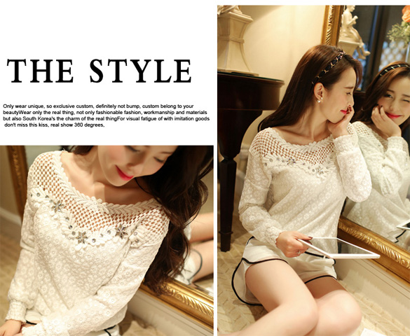 kudapy เสื้อผ้าลูกไม้สีขาวเนื้อดี ซับในในตัว รอบอกประดับด้วยคริสตัลสวยเก๋ ใส่ได้หลายโอกาส