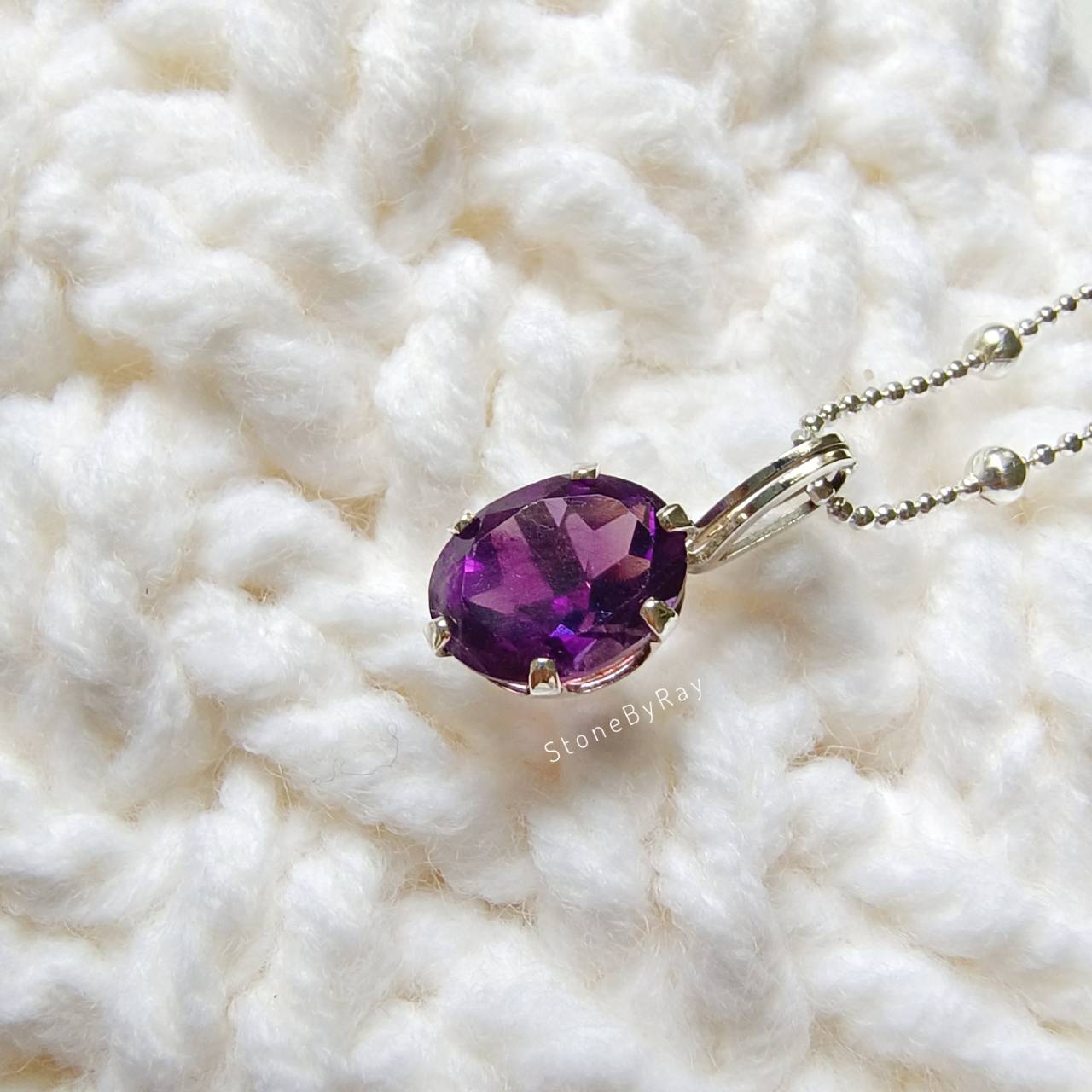 สร้อยคอเงินจี้หินอเมทิสต์ Amethyst