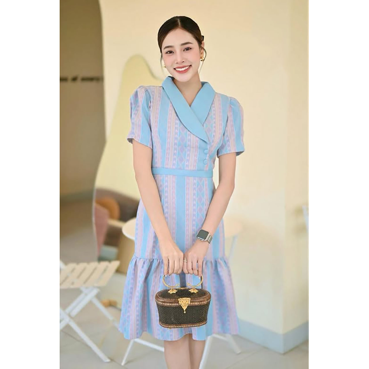 kudapy เดรสผ้าไทยทอลาย “รุ่นเบญจวรรณ ใส่สบายสวยดูดี