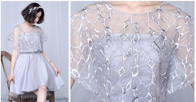 kudapy ชุดราตรีสั้นผ้าซาตินสีชมพูโอรส/สีม่วง/สีครีม ชุดเดรสเกาะอก+ผ้าคลุมลายดอก ทรงสวยมากๆ