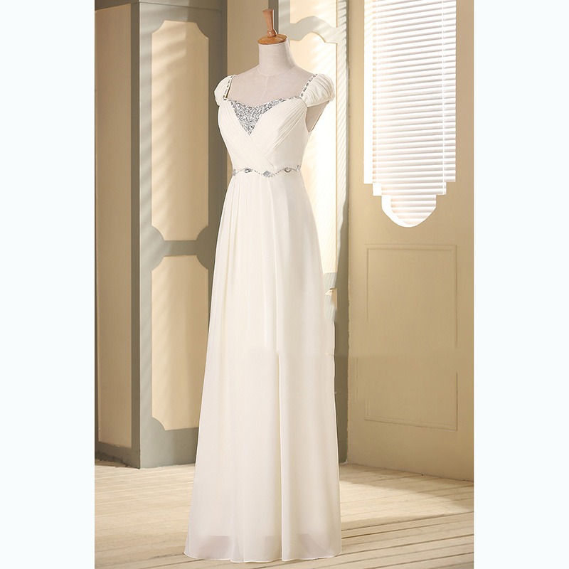 kudapyเดรสยาวสีแดง/ขาวชมพู มีแขน แบบเปรี้ยวอมหวาน ปักเลื่อมช่วงคอ หลังผ่าตัววี