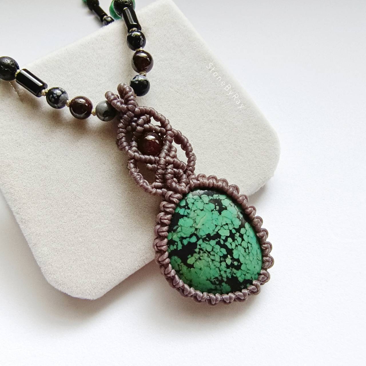 สร้อยคอเชือกถักจี้หินเทอร์ควอยส์ Turquoise
