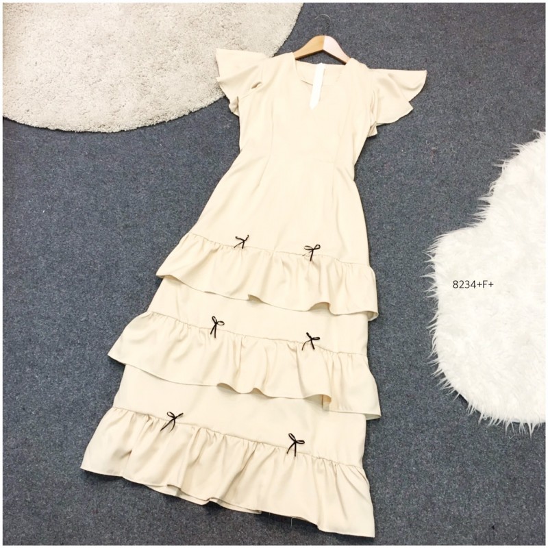 kudapy MaxiDress แม็กซี่เดรสยาว ไหล่ระบาย ผ้าไหมอิตาลี่ ใส่แล้วดูขับผิวสุดๆ