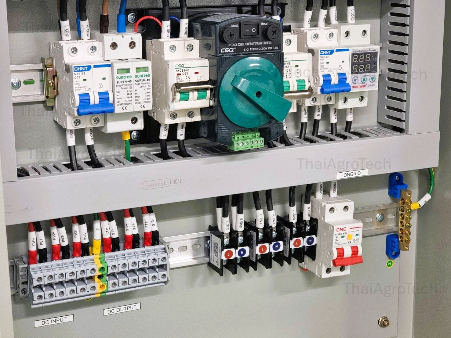 ตู้ไฟ ตู้คอมบายเนอร์ สำหรับระบบโซล่าเซลล์แบบ ออนออฟกริดไฮบริด 3สตริง 1เฟส AC-DC Combiner On/Off-Grid Hybrid 3 String 1Phases