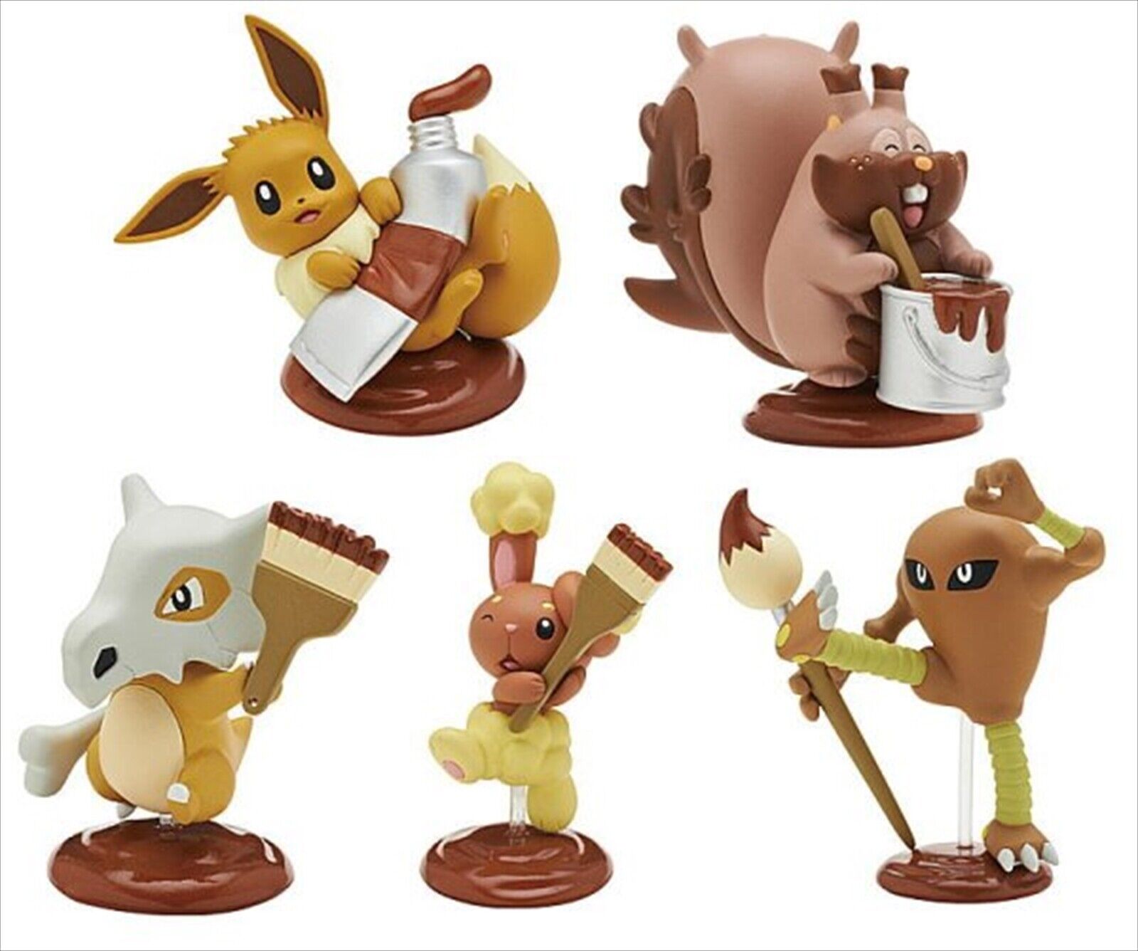 4580045305958 (set5) CAPCHARA Pokemon Palette Color Collection-Brown ได้ครบ 5แบบ
