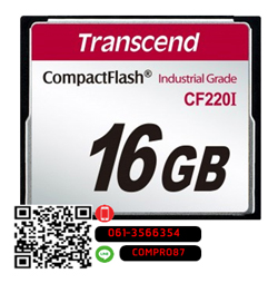 TransCend,CF Card,16GB,Industrial Grade,CF220I,CompactFlash,(SLC),สำหรับเครื่องจักร,CNC