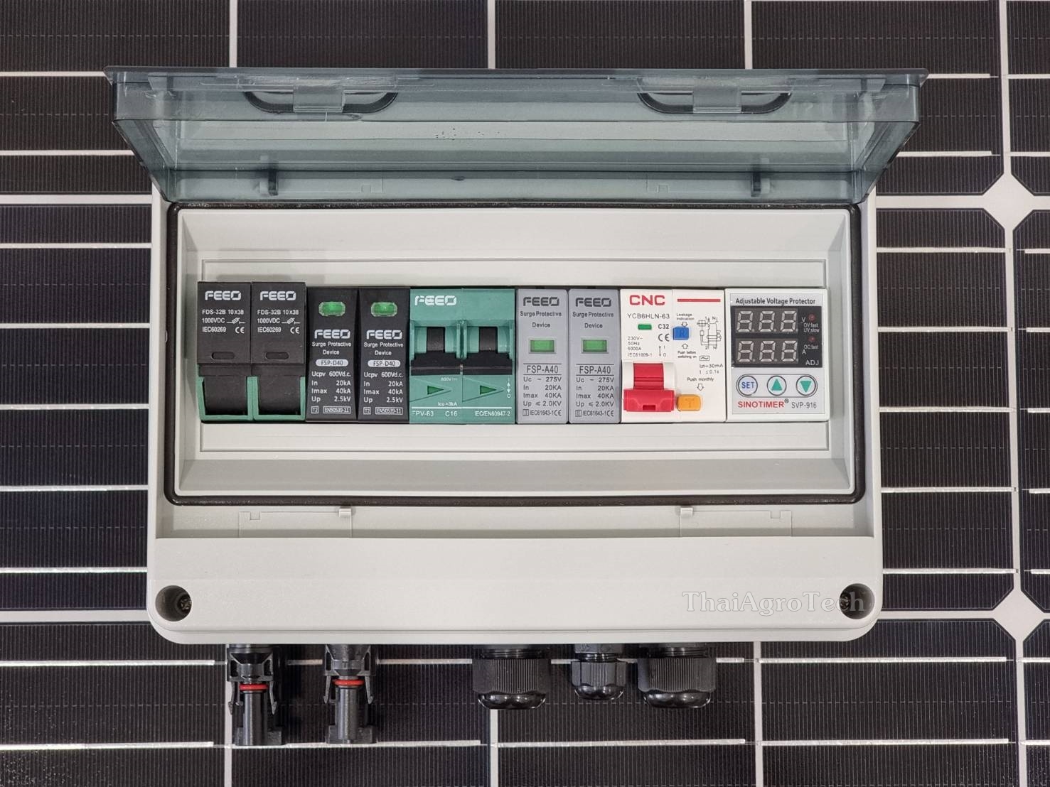 FEEO Photovoltaic PV Combiner Box Solar Waterproof Distribution Kit 2 String 1 phase ตู้คอมบายเนอร์ AC-DC Combiner 1string (FEEO) ขนาด1Kw-5KW 3Ph สำหรับโซล่าเซลล์ระบบออนกริด