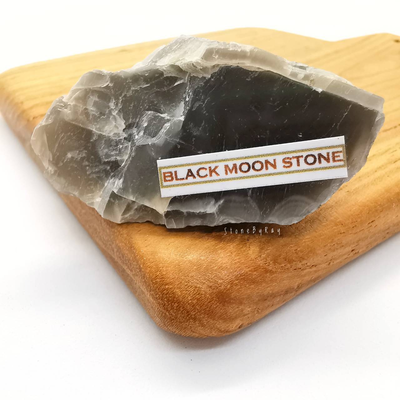 หินแบล็กมูนสโตนก้อนธรรมชาติ Black Moonstone