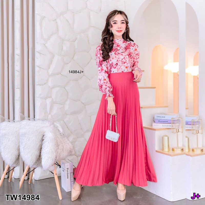 kudapy Maxi Dress เดรสยาวแขนยาวสีกรมท่า ชมพู ดำ ม่วง ช่วงบนผ้าลาดอก ช่วงกระโปรงเป็นอัดพรีทผ้าไหมเกาหลีเกรดเอสีพื้น