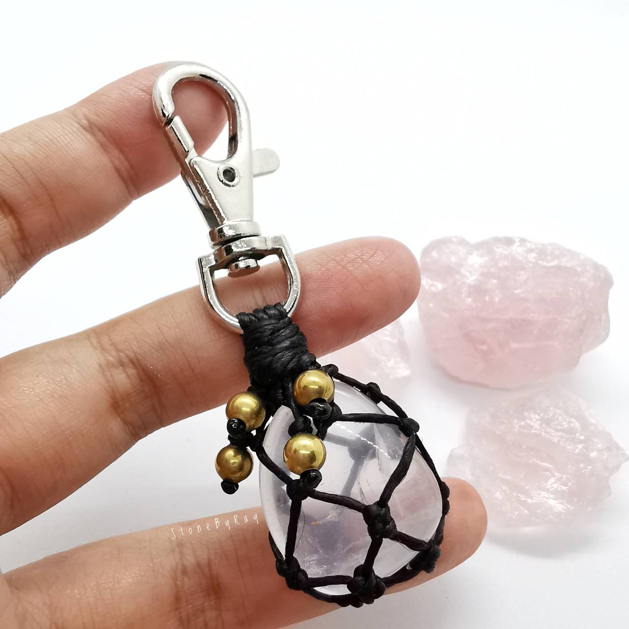 พวงกุญแจหินโรสควอตซ์ (Rose Quartz)