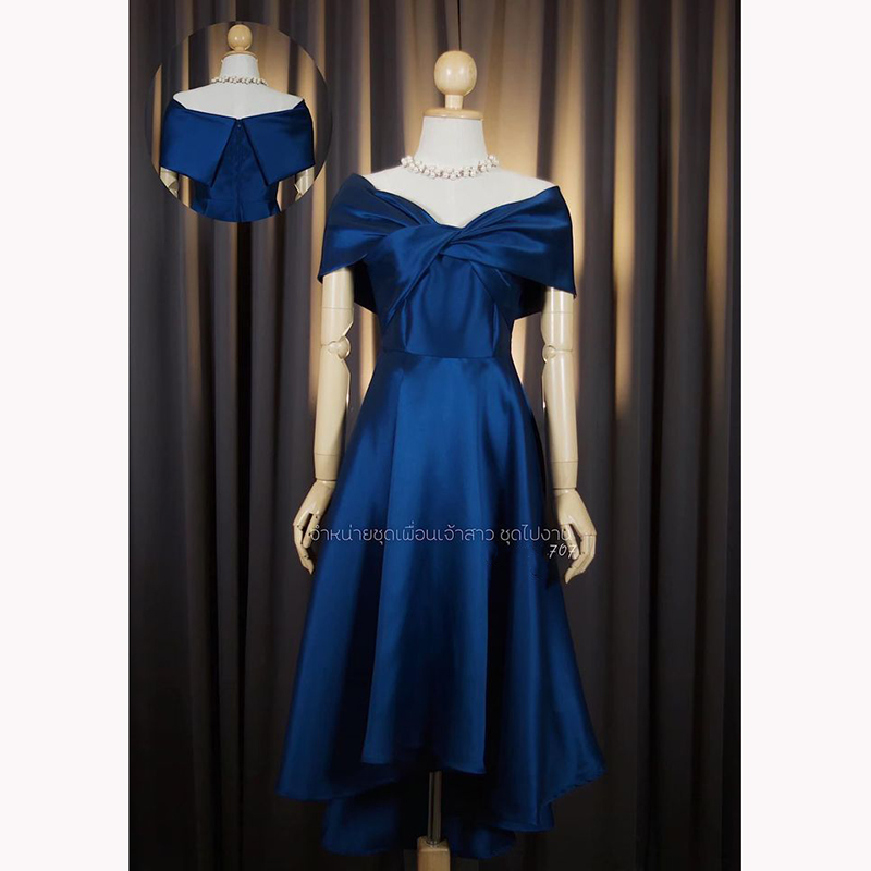 kudapy เดรสหน้าสั้นหลังยาวสีเขียว ทอง เทา ชม กรม แดง โรสโกล ขาว เปิดบ่าTwistอกใหญ่ ปิดพรางซ้อนแขน แบบอลังๆ แต่ไม่เวอร์วัง กระโปรงทรงหน้าสั้นหลังยาว