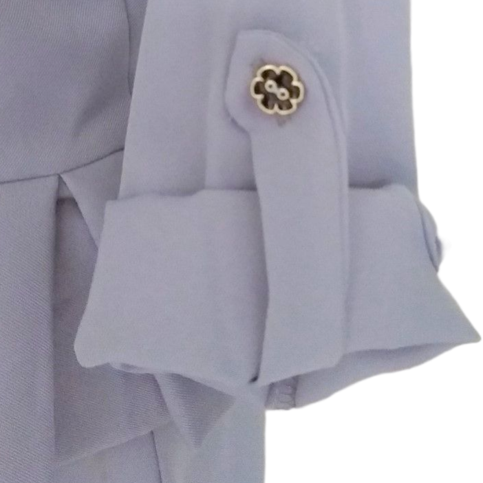 kudapy เดรสสั้นคอกลมแขนสามส่วนสีเขียวอ่อน ,สีเทาฟ้า แต่งระบายเอว กระโปรงทรงเอ เดรสสั้นใส่ทำงานสวยๆ