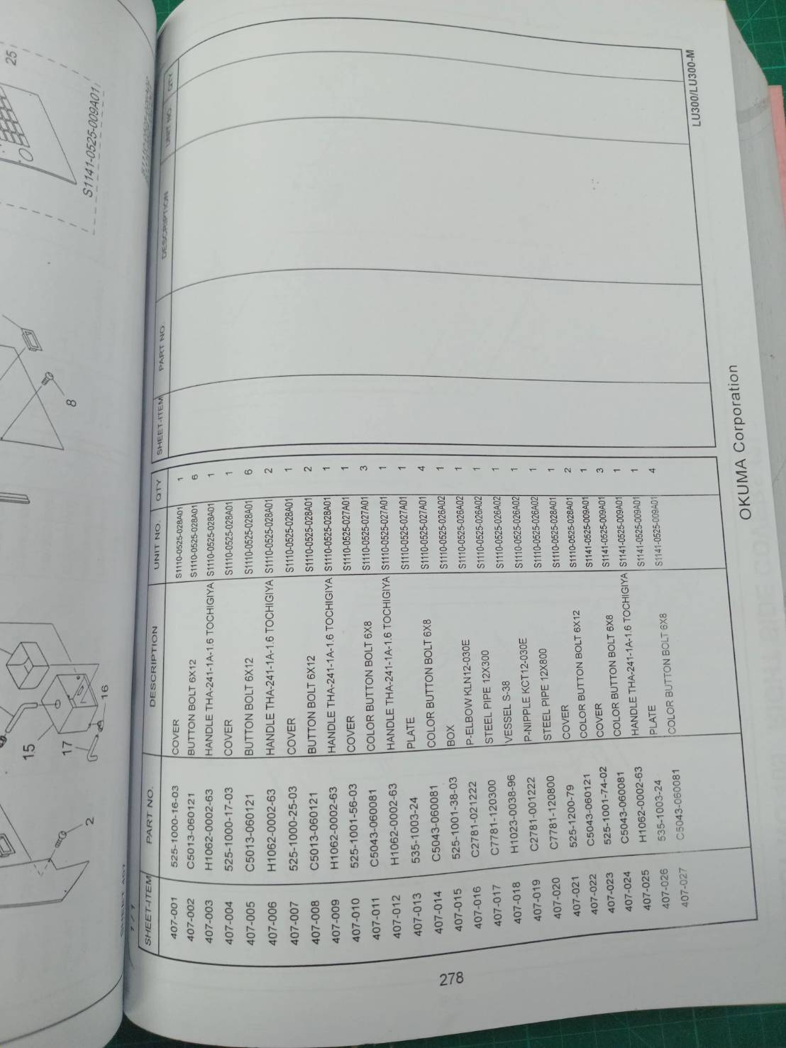 OKUMA LU3OO , LU300-M PARTS BOOK WIRING DIAGRAM