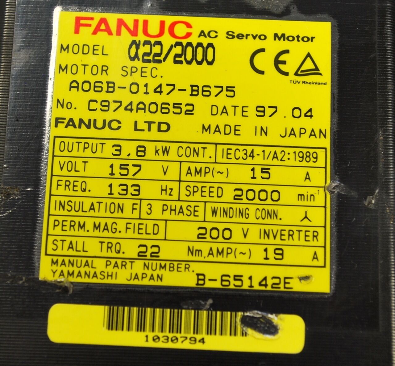 FANUC A06B-0147-B675 Servo motor