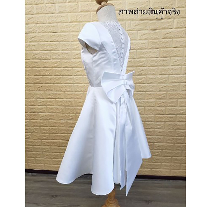 kudapy เดรสสั้นสีขาว ชุดเจ้าสาวสั้น สไตร์มินิมอล โบว์ด้านหลังถอดได้