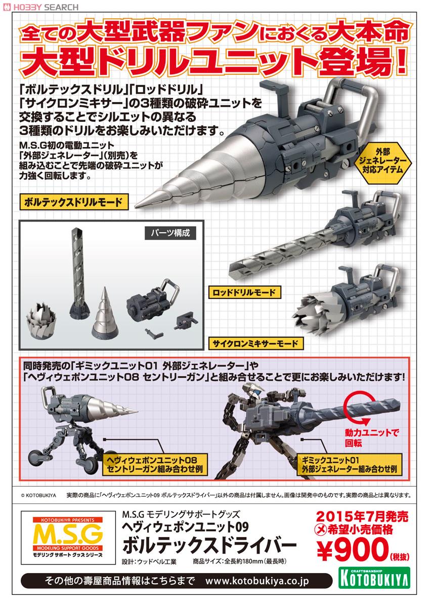 kotobukiya 4934054259298 Heavy Weapon Unit MH09 Vortex Driver (Material)