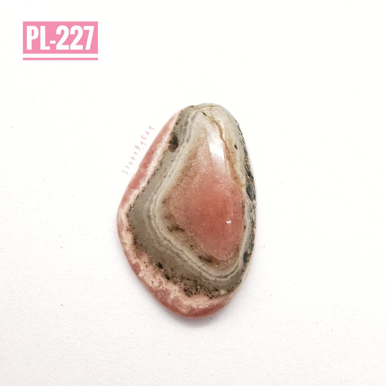 หินโรโดโครไซต์ขัดเงาทรงธรรมชาติ Rhodochrosite