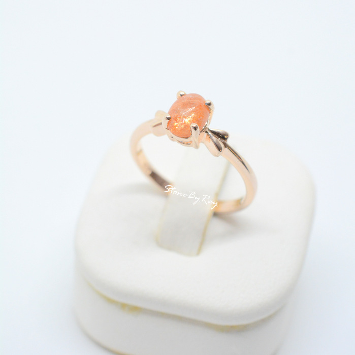 แหวนเงินพลอยซันสโตน(Sunstone)