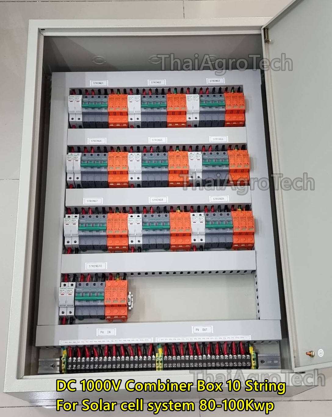 ตู้ดีซีคอมบายเนอร์ Suntree DC Combiner Box 1000V ใช้กับงานติดตั้งระบบโซล่าเซลล์ แบบ 10 สตริง 80-100 กิโลวัตต์, For Solar Cell System DC PV 10String 80-100kwp