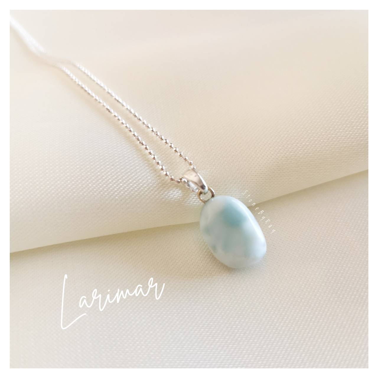 สร้อยคอเงินจี้หินลาริมาร์ Larimar