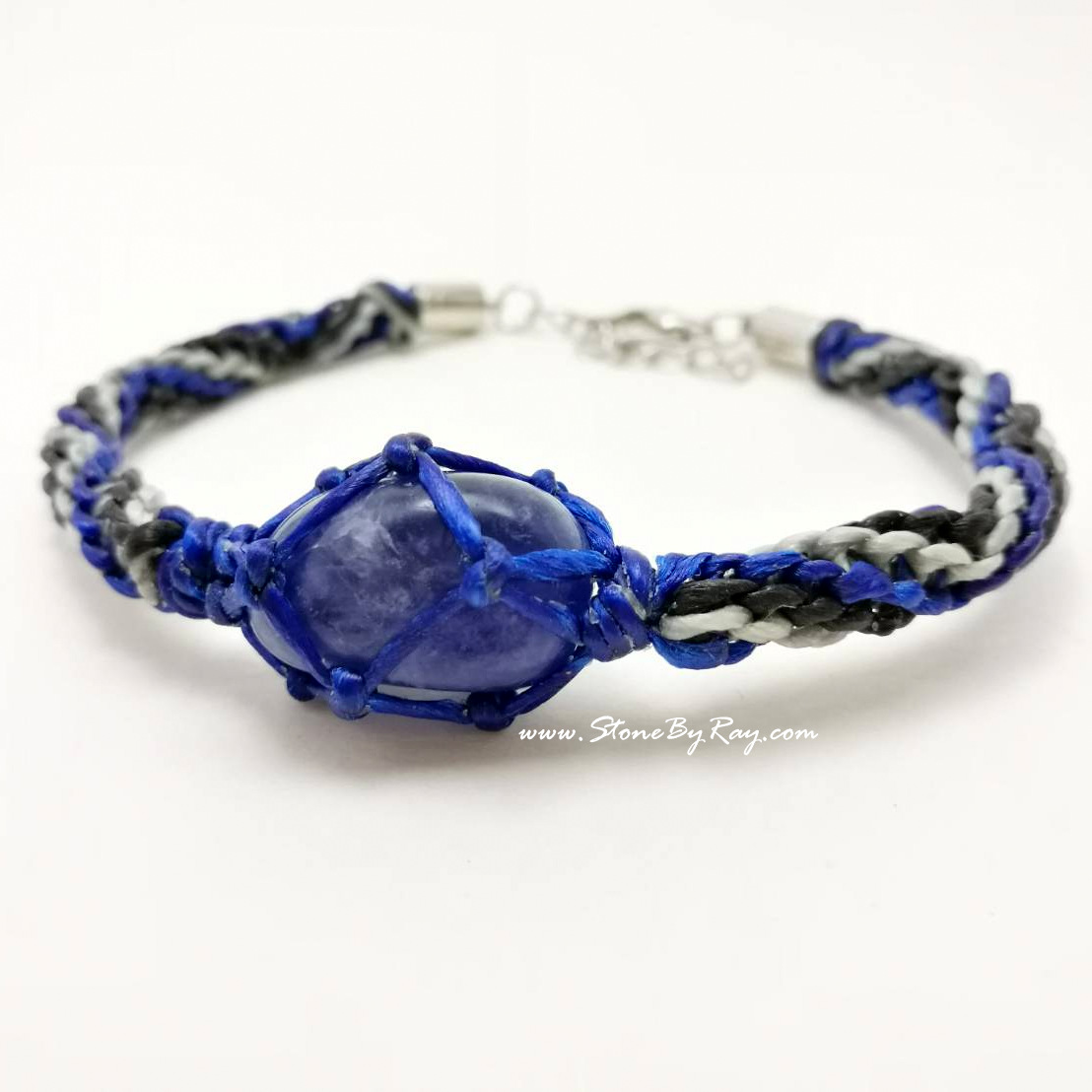 สร้อยข้อมือเชือกถักหินโซดาไลท์ (Sodalite)