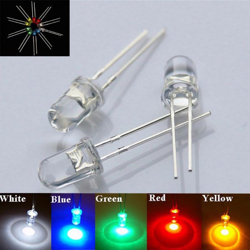 LED 5mm หลอดใส จำนวน5ดวง