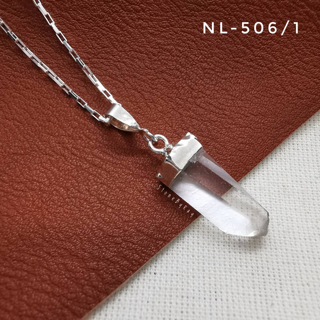 สร้อยคอเงินจี้หินคริสตัลควอตซ์ผลึกธรรมชาติ Crystal Quartz