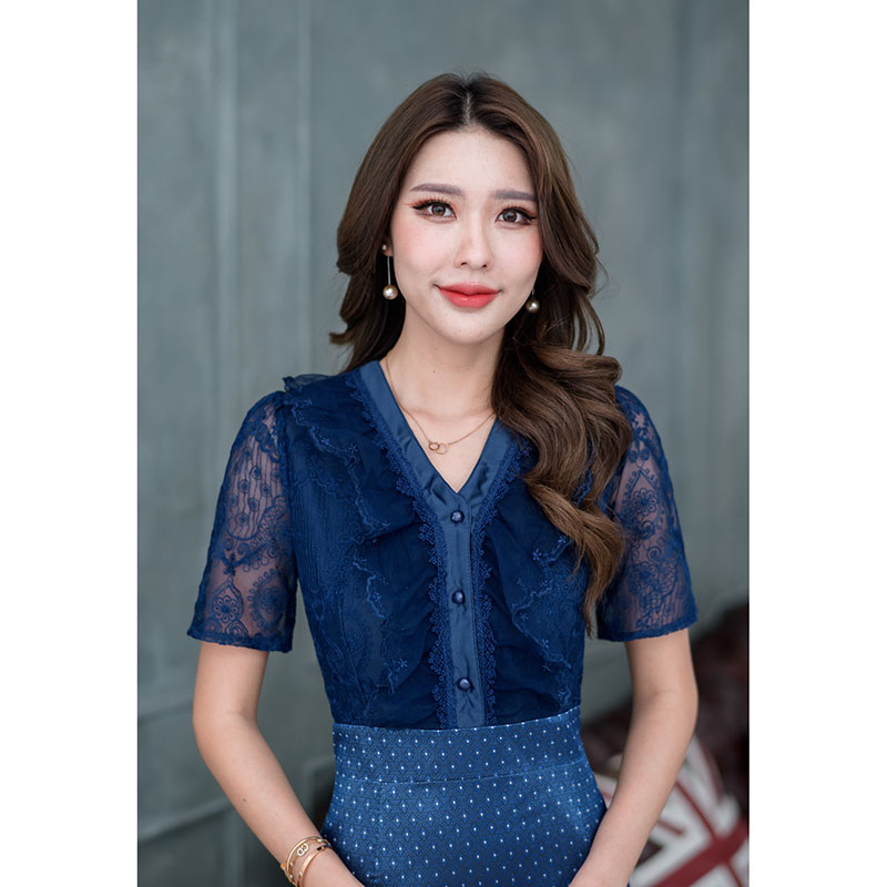 kudapy เดรสสั้นสีชมพูโอรส/สีกรม ลูกไม้ผสมผสานผ้าลายไทย ช่วงกระโปรงเป็นงานผ้าทอนะคะไม่ใช่ผ้าพิมพ์ลายเนื้อผ้าจะมีความมันเงาสวยงามงานจริง