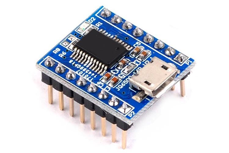 JQ6500 MP3 Player Voice Sound Module UART โมดูลเล่นเพลง MP3 บันทึกข้อมูลได้ในตัวบอร์ด