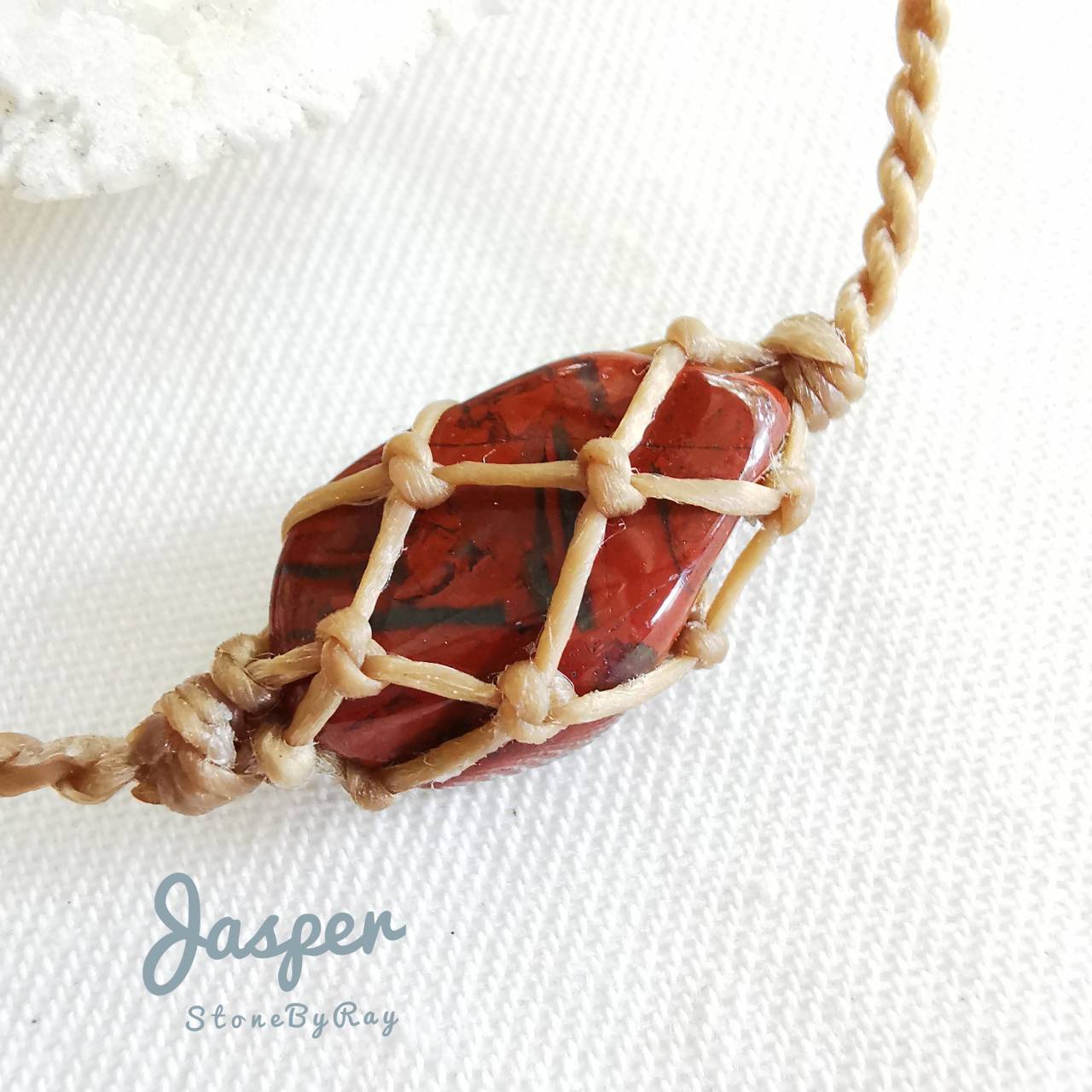 สร้อยข้อมือเชือกถักหินแจสเปอร์