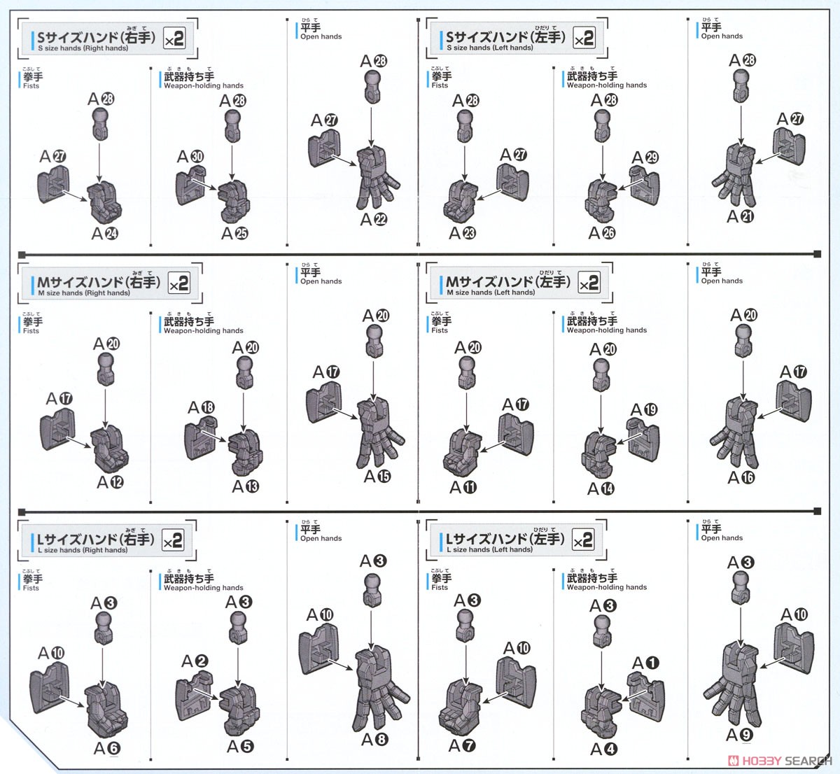 Bandai 4573102667076 OPTION PARTS SET GUNPLA 03 (BUILD HANDS EDGE)