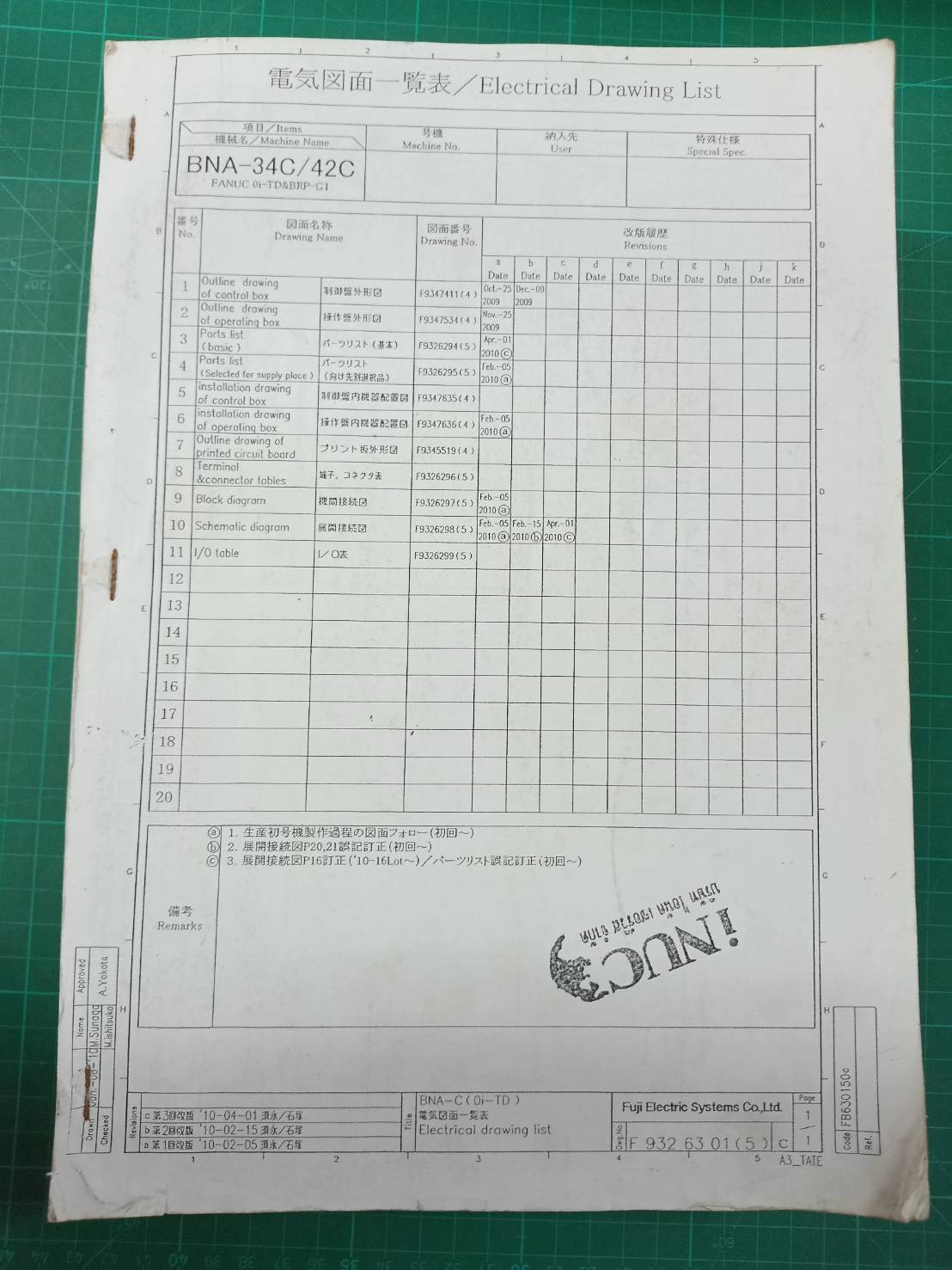 MIYANO BNC 34C/42C OI-TD WIRING OPERATION PART LIST