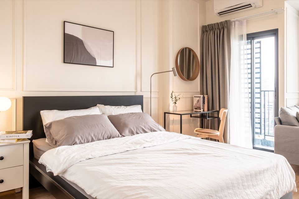 ให้เช่าคอนโด Ideo Rama 9 - Asoke (ไอดีโอ พระราม 9-อโศก) - ตกแต่งเฟอร์ครบห้องสวยน่าอยู่มีเครื่องซักผ้าพร้อม - การเดินทาง: ใกล้ MRT พระราม 9